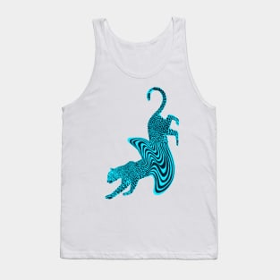 Cheetah Melt Blue Tank Top